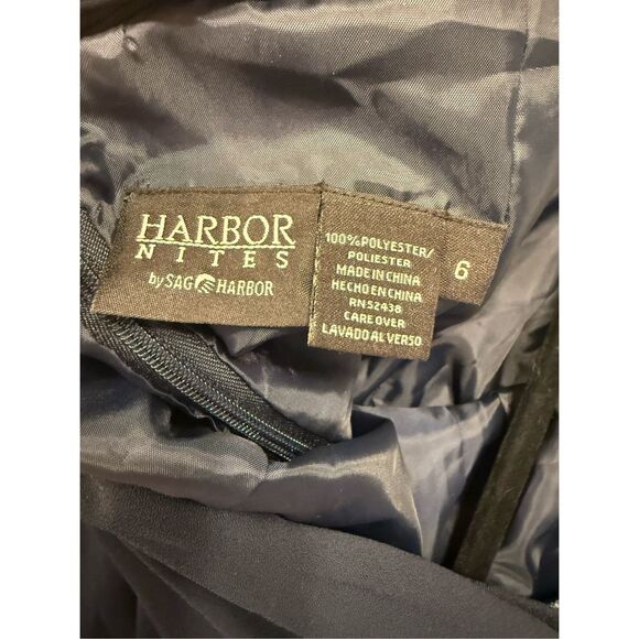 Harbor Nites Midnight Blue Formal Dress Drape Back Sz. 6 Occasion - Picture 7 of 7